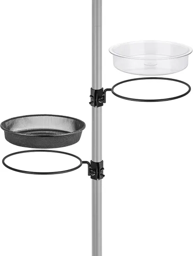 Miniatura 12 de iBorn Estación de Comederos para Pájaros Bandeja de Malla y Anillo para Soporte de Poste de 1", Accesorio Exterior para Comederos de Colibríes