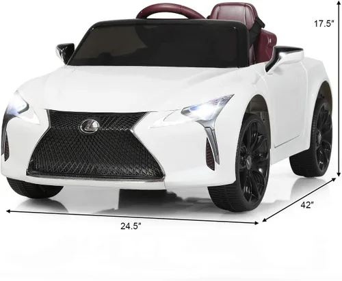 Miniatura 8 de Costzon Lexus LC500 - Vehículo eléctrico con licencia para montar en coche, con batería de 12 V, control remoto, 3 velocidades, luces LED, bocina
