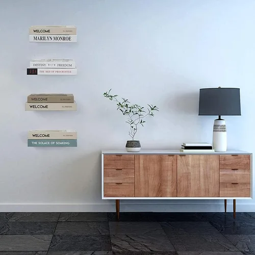 Miniatura 2 de Estantes flotantes invisibles para montaje en pared, organizadores de libros de alta resistencia, estantes de almacenamiento de hierro