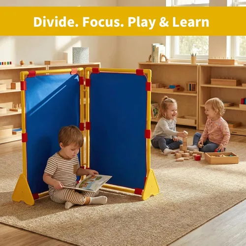 Miniatura 6 de Paquete de 2 paneles de juego – Divisores de aula para separación de habitaciones, divisores versátiles para niños y espacios de aprendizaje
