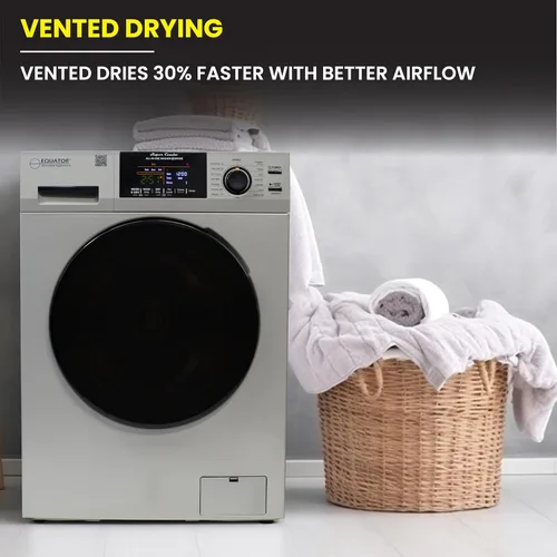 Miniatura 5 de Lavadora secadora todo en uno Equator VENTED-DRY 30% más rápida que condensación 15 lb 110V en plateado