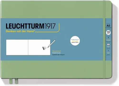 Miniatura 23 de Leuchtturm1917 - Cuaderno mediano de tapa dura para bocetos (negro) - 112 páginas de papel de 150 g/m²