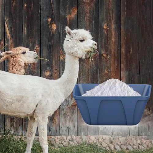 Miniatura 3 de mozoba Comedero Colgante para Pollos para Cabras, Ovejas, Ciervos, Aves de Corral, Patos, Cerca de Alimentación para Ganado, Contenedor de Azul