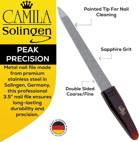 Miniatura 2 de CS16 Lima de uñas de metal zafiro para uñas naturales de uñas y pies, 3.5 pulgadas, doble cara gruesa y fina para manicura y pedicura