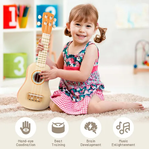 Miniatura 4 de Vanplay Juego de guitarra para niños, juguetes Montessori para niños de 2 a 3 años, regalos de cumpleaños, instrumentos musicales 7 en 1 para niños