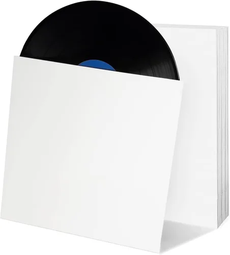 Miniatura 4 de 20 unidades de fundas de vinilo LP de 12 pulgadas - Fundas de cartón blanco de 350 g/m², álbum en blanco para fundas exteriores, sin agujero