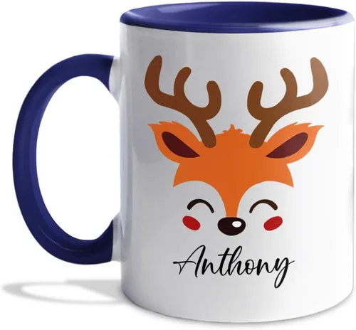 Miniatura 22 de Taza de café de Papá Noel con nombre personalizado – Taza de Papá Noel personalizada, 11 onzas y 15 onzas, bonita taza de cerámica blanca regalo