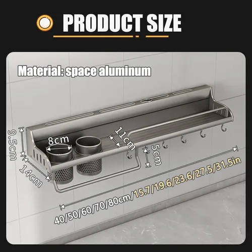 Miniatura 7 de Organizador de pared multifuncional para colgar todo en uno, organizador de pared para cocina, ahorro de espacio, estante para especias de pared