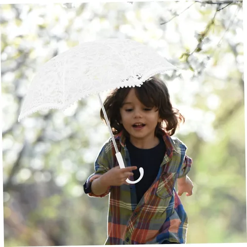 Miniatura 6 de IMIKEYA 2pcs Lace Umbrella Girl Umbrella Bridal Parasol Vintage Umbrellas for Girl Bride Parasol Wedding Umbrellas Parasols for Girl Iron Wedding