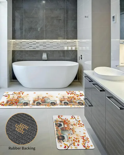 Miniatura 5 de Tapete de baño de Acción de Gracias para bañera, antideslizante, de secado rápido y absorbente, de tierra de diatomeas, para fregadero de cocina