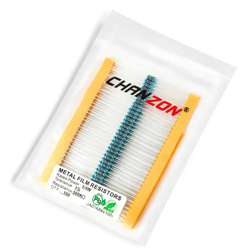Miniatura 99 de Chanzon 100pcs 1/4W (0.25W) 62 Ohmios Resistencia fija de película metálica Ohmios 0.01 ±1% Tolerancia 62R MF Resistencias de orificio pasante