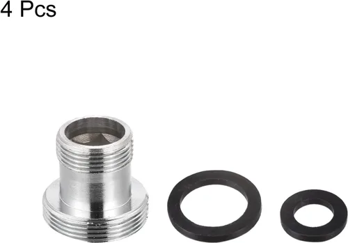 Miniatura 4 de uxcell Adaptador de grifo, 4 piezas M16mmx6mm rosca macho a M22mmx6mm rosca macho latón grifo aireador conector para cocina baño fregadero