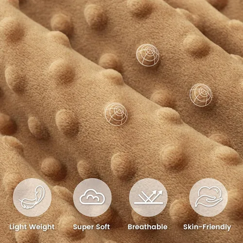 Miniatura 5 de david's kids - Manta de microforro polar minky para niños y niñas, neutra con doble capa y puntos en relieve relajantes, manta ligera y suave