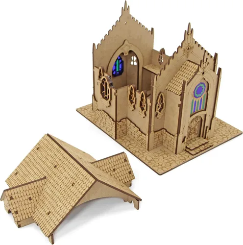 Miniatura 3 de Towerrex Temple D&D Terrain, edificios de fantasía de madera para miniaturas de 0.984 in, 1.260 in, 1.102 in, mazmorras y dragones, Pathfinder