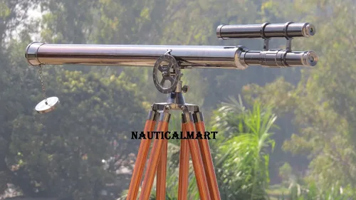 Miniatura 3 de Nauticalmart Telescopio vintage Griffith Astro de doble barril aceitado de 64