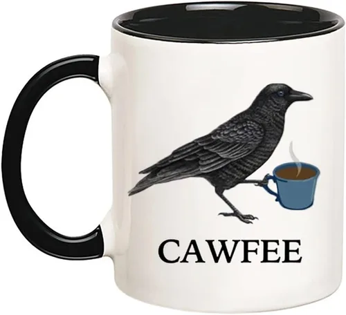Fonhark - Taza Cawfee, taza para amantes de los pájaros, observación de aves, taza de café novedosa de 11 onzas