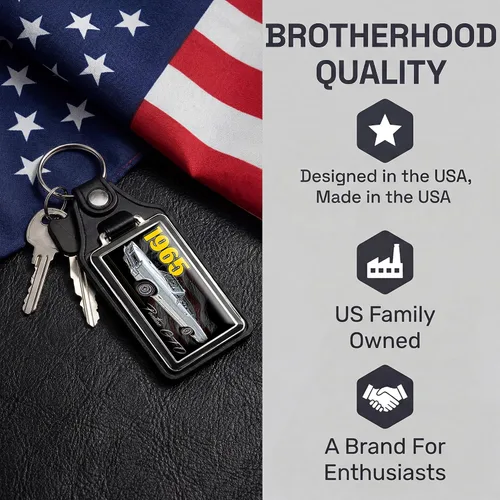 Miniatura 7 de Brotherhood 1965-1974 Compatible con Pontiac GTO Llavero para Hombre Llavero de Auto Resistente para Hombre y Mujer