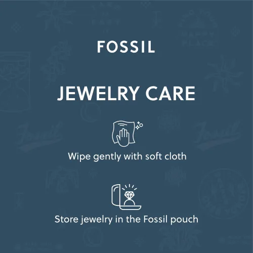 Miniatura 5 de Fossil - Collar de cadena con dije de acero inoxidable grabado y enchapado para mujer