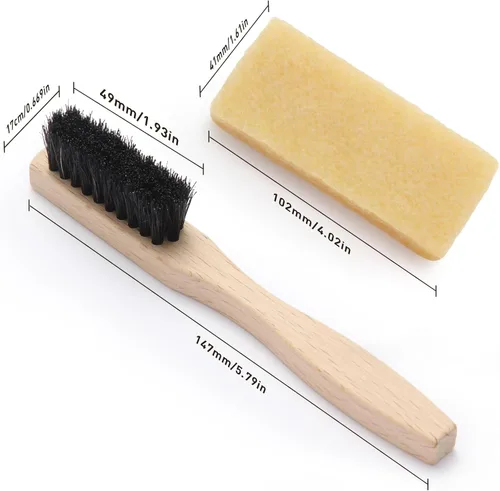 Miniatura 4 de Kit de limpieza de gamuza de 3 piezas para limpiador de gamuza y cepillo de nobuk cepillo limpiador de zapatos de gamuza y borrador de manchas