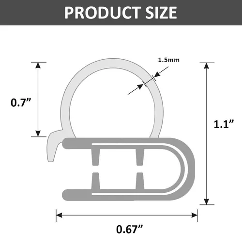 Miniatura 2 de DGSL Burletes para Automóvil, Tira de Sello de Puerta Automotriz de 10 Pies con Sello de Goma de Bulbo Lateral para Automóviles, Barcos, Camiones