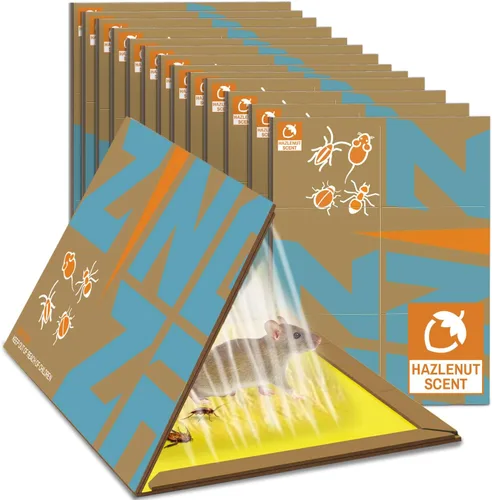 Miniatura 10 de ZingZap Trampas adhesivas para ratones, 10 unidades, captura 3 veces más rápida con aroma de maní integrado, trampas de pegamento de fibra extra