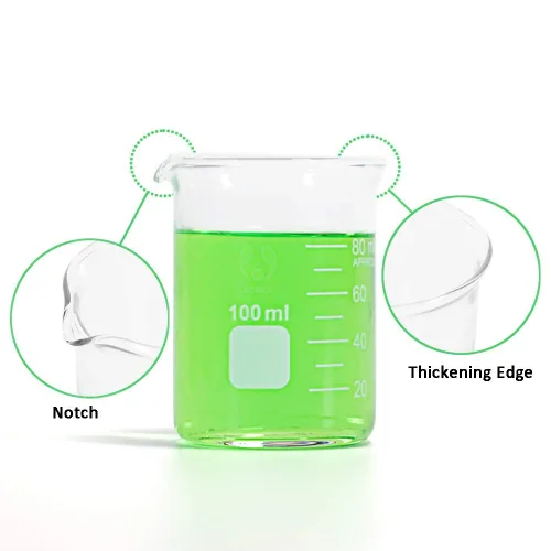 Miniatura 8 de 7 unids PTFE agitador magnético mezclador agitador barra de agitación Spinbar agitando vidrio graduado medición baja forma vaso vaso conjunto 1.7 fl