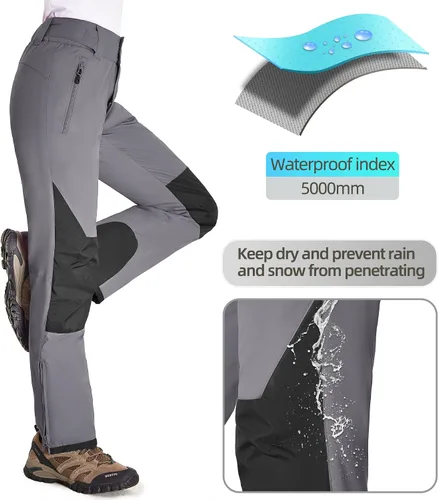 Miniatura 6 de BenBoy Pantalones de esquí de nieve para mujer, con aislamiento, impermeables, resistentes al viento, Ripstop