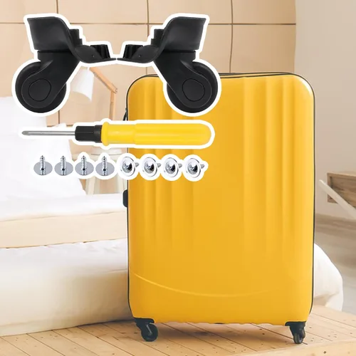 Miniatura 2 de 1 par de ruedas de repuesto para equipaje 360 ruedas giratorias para maleta, color negro (W041)