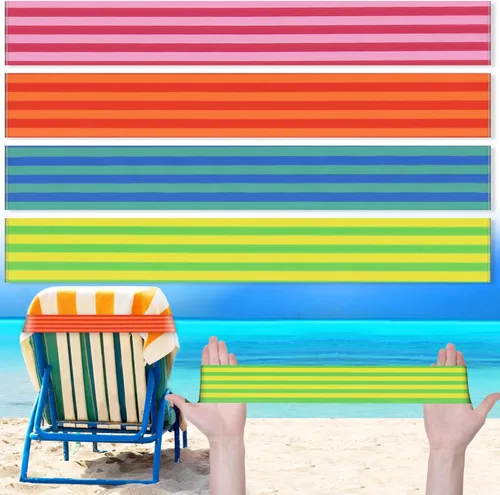 Miniatura 8 de Boao 8 Piezas Bandas de Toalla Grandes para Sillas de Playa 15.75" x 1.97" Bandas de Toalla para Sillas de Crucero Clips Elásticos a Prueba