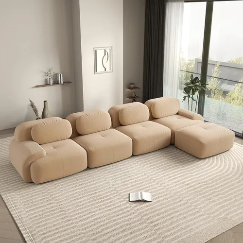 Miniatura 117 de Sofá biplaza moderno de 80 pulgadas para sala de estar, sofá de pana en forma de nube con asiento profundo, sofá modular negro, sofás de dos plazas