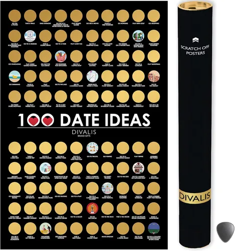 Póster de 100 fechas para rascar la lista de deseos - Póster rascador grande para pareja de aventuras - Lista de cosas que hacer para pareja - Lista
