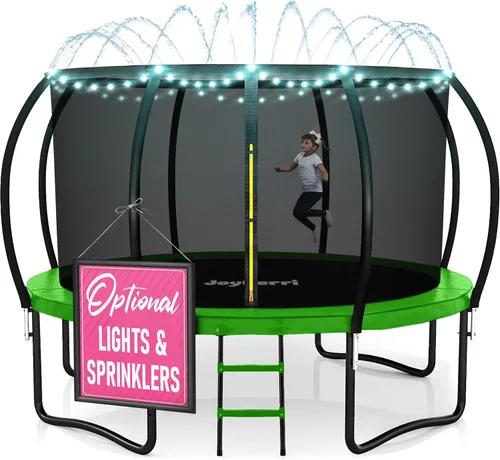 Miniatura 13 de JoyBerri Trampoline Outdoor - Upsurge ASTM Certified Safe 8Ft 10Ft 12Ft 14Ft 15Ft 16Ft Recreational Trampoline for Kids and Adults. Anti-Rust Negro