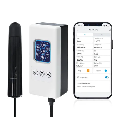 7 en 1 probador inteligente de calidad del agua, monitor de agua inalámbrico WiFi mide pH/ORP/TDS/EC/salinidad/SG/TEMP, medidor de calidad de agua