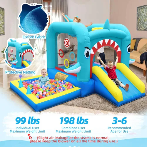 Miniatura 6 de Culaluva Casa inflable de rebote: combo de tobogán de castillo de gorila de salto - 7 en 1 para niños de 3 a 6 años - con soplador de 370 W