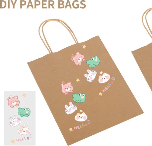 Miniatura 5 de Jet Paper Bags - Paquete de 50 bolsas de papel kraft de 11 x 6.5 x 11 pulgadas, medianas con asas, a granel, bolsas de papel de estraza