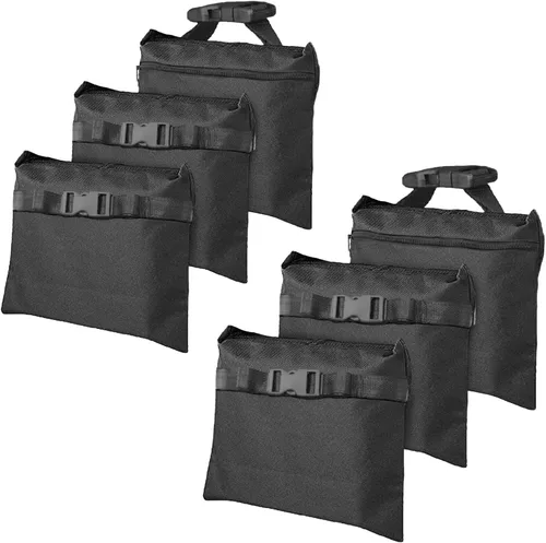 Miniatura 12 de Sacos de Arena 4 Paquetes con 4 Bolsas de PE, Sacos de Arena de Servicio Pesado, Sacos de Arena para Peso con Cremallera y Correas con Hebilla