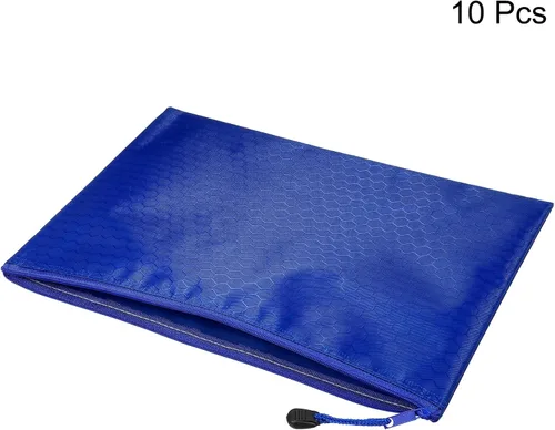 Miniatura 3 de PATIKIL Bolsas impermeables con cremallera, paquete de 10 unidades tamaño A4 para documentos organizador de almacenamiento para suministros de Azul
