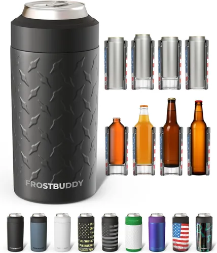 Miniatura 13 de Frost Buddy Universal Can Cooler - Fits all - Stainless Steel Can Cooler for 12 oz & 16 oz Regular or Slim Cans & Bottles - Stainless Steel