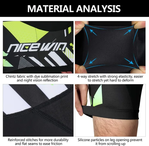 Miniatura 25 de NICEWIN - Pantalones cortos de ciclismo para hombre, con acolchado 3D y secado rápido