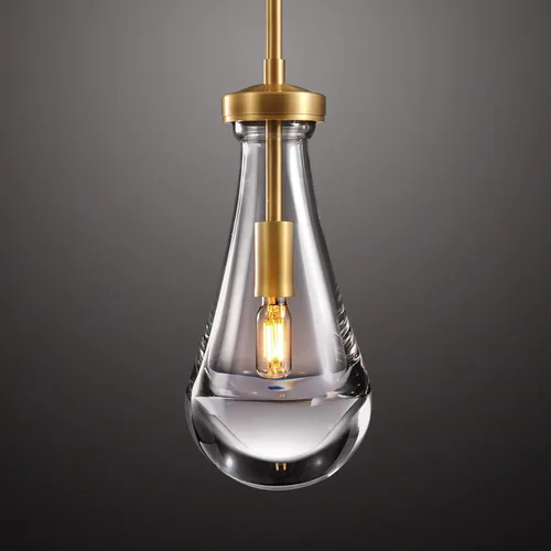 Miniatura 14 de Luces Colgantes Modernas en Forma de Gota de Lluvia, Lámparas Colgantes de Latón de 2 Luces para Isla de Cocina, Iluminación Colgante Dorada
