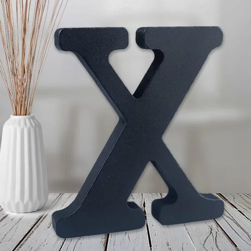 Miniatura 29 de AOCEAN Letras de madera de 6 pulgadas en negro, letra de madera sin terminar para letras decorativas de pared, letras en relieve, letrero de corte B