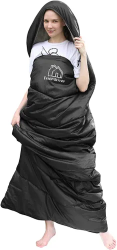 Miniatura 5 de Versión mejorada de tamaño XL del saco de dormir para acampar 4 estaciones, cálido y fresco, peso más ligero, adultos y niños pueden utilizar bolsa