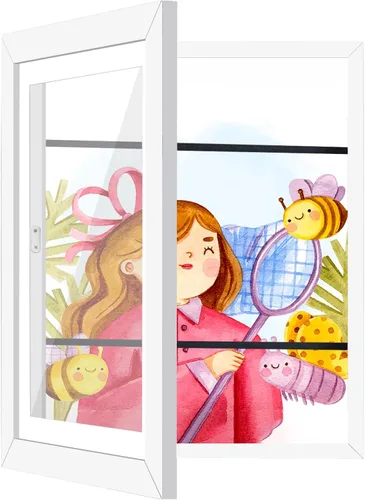 Miniatura 10 de Marco de arte para niños, 1 unidad, marcos de obras de arte para niños, exhibición intercambiable de 8 x 10.5 pulgadas con paspartú o de 9.5 x 12