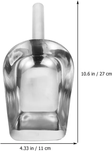 Miniatura 2 de BESTonZON Cuchara de hielo multiusos de acero inoxidable de 10.62 pulgadas para cocina, bar, restaurante, harina, cubito de hielo, postre con mango