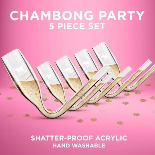 Miniatura 5 de Chambong - Copas de champán - Recuerdos de despedida de soltera de boda - Caja de propuesta de dama de honor y regalos (5 piezas)
