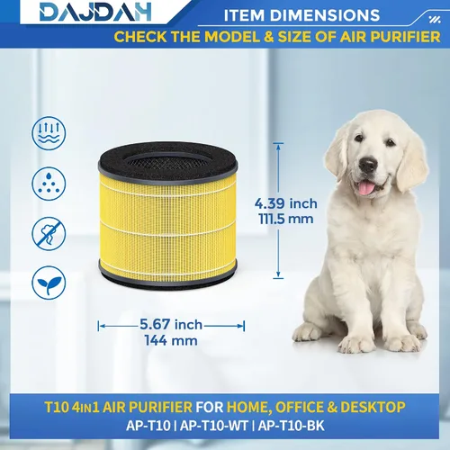 Miniatura 3 de [Alergia a mascotas] AP-T10-WT AP-T10FL Filtro de repuesto compatible con Homedics Filtro purificador de aire de repuesto para purificador de aire