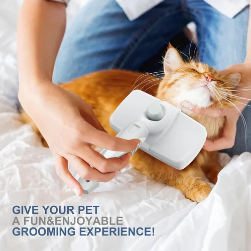 Miniatura 7 de Cepillo deslizante autolimpiante para perros y gatos, peines de aseo para perros de pelo corto y largo, gatos, conejos y más, elimina suavemente