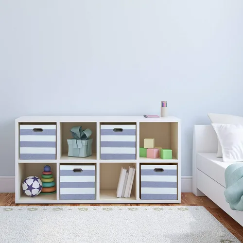 Miniatura 5 de Posprica - Cestas organizadoras de almacenamiento, 11×11 cubos plegables de almacenamiento de tela con cajones para guarderías, oficinas, armarios