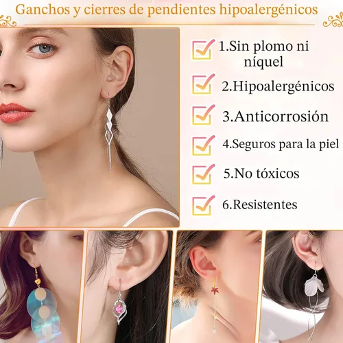 Miniatura 6 de Modacraft - Kit de fabricación de aretes hipoalergénicos, 2000 piezas, kit de suministros para hacer aretes con ganchos hipoalergénicos, componentes