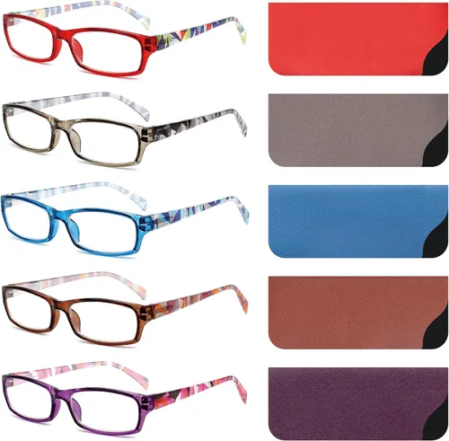 Yogo Vision Reading Glasses 5 Pairs Fashion Ladies Quality Designed Spring Hinge Readers for Women